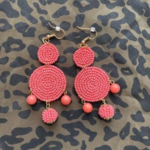 Pink beaded earrings